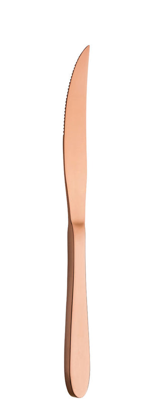 Steak Knife, Rio Collection Copper Finish Stainless Steel, Precision Cutting, Modern Steak Dining Knives - Set of 12