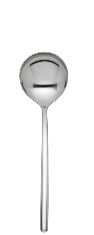 Soup Spoon, Radius Collection Contemporary, Polished Stainless Steel Cutlery Table Spoons - Set of 12
