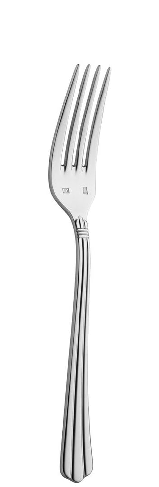 Table Fork, Byblos Collection Stainless Steel Cutlery, Ribbed Handle Design, Fine Dining Service Forks - Set of 12