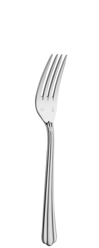 Dessert Forks, Byblos Collection Stainless Steel, Ribbed Handle Design, Fine Dining Service Table Forks - Set of 12
