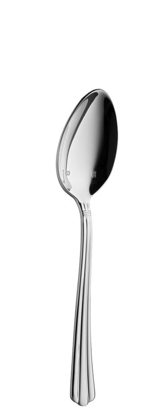 Dessert Spoons, Byblos Collection Stainless Steel Cutlery, Ribbed Handle Design, Fine Dining Service Spoon - Set of 12