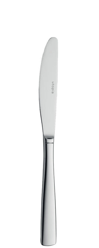 Table Knife, Strauss Collection Stainless Steel Cutlery Dinner Knives, Contemporary Design, Dishwasher Safe, Box of 12