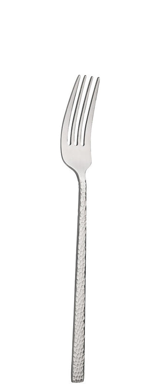 Iseo Collection Dessert Fork, Stainless Steel, Hammered Handle Design, Dishwasher Safe, Box of 12