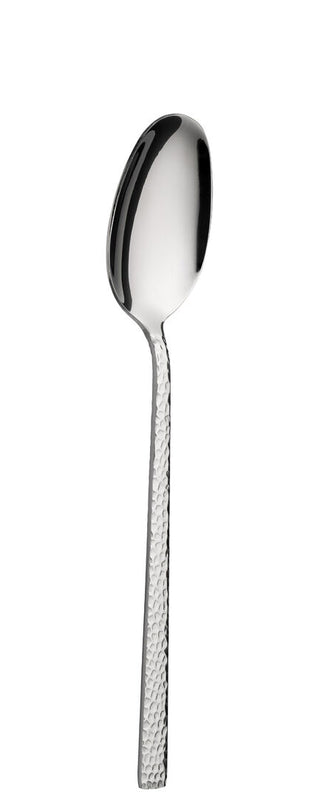 Iseo Collection Dessert Spoon, Stainless Steel, Hammered Handle Design, Dishwasher Safe, Box of 12