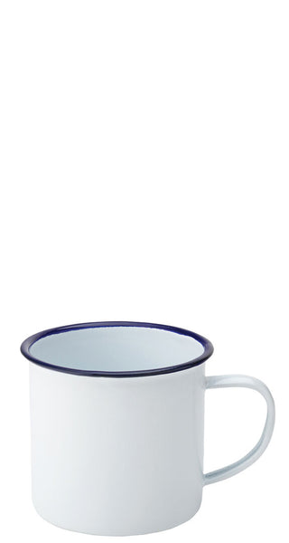 Enamel Coffee Mug, Eagle Collection, Heritage Design, 380ml & 540ml, Blue Rim, Dishwasher Safe, Pack of 6
