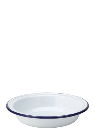 Enamel Pie Plate, Eagle Collection, Heritage Design, 22cm & 18cm, Blue Rim, Dishwasher Safe, Pack of 6