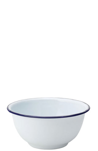 Enamel Bowl, Eagle Collection, Heritage Design, 540ml, Blue Rim, Dishwasher Safe, Pack of 12