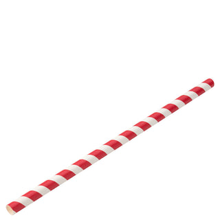 Paper Jumbo Red Stripe Straws, Eco Friendly Disposable Straws, 9" (23cm) 8mm Bore, 24 Boxes of 250