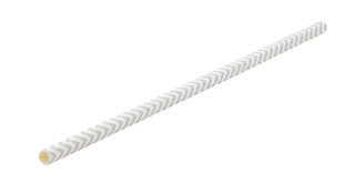 Chevron Matt Silver Paper Straws Disposable Biodegradable 8" (20cm) Drinking Straws for Party - 24 Boxes of 250