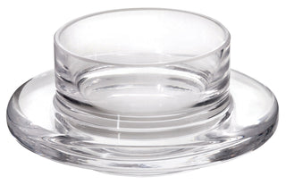 Clear Glass Base For Butter Dish 3.5" (9cm) 1oz (30ml), Dishwasher Safe - Box of 6