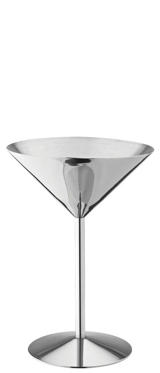 Stainless Steel Martini Glass, Creative Bar Collection, 240ml (8.5oz), Cocktail & Dessert Serving Glasses, Dishwasher Safe - Set of 6