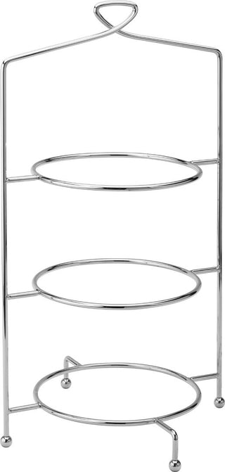 Savoy 3 Tier Cake Plate Stand, Chrome Finish, Stainless Steel, 18 Inch (46cm) Height, Afternoon Tea Display Stand