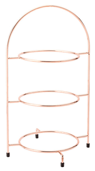 3 Tier Plate Stand, Stainless Steel Afternoon Tea & Table Display Chrome/ Copper/ Gold Finish - 39cm, 42cm or 43cm Height