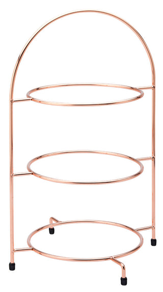 3 Tier Plate Stand, Stainless Steel Afternoon Tea & Table Display Chrome/ Copper/ Gold Finish - 39cm, 42cm or 43cm Height