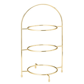 3 Tier Plate Stand, Stainless Steel Afternoon Tea & Table Display Chrome/ Copper/ Gold Finish - 39cm, 42cm or 43cm Height