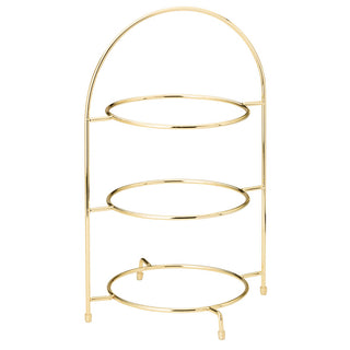 3 Tier Plate Stand, Stainless Steel Afternoon Tea & Table Display Chrome/ Copper/ Gold Finish - 39cm, 42cm or 43cm Height