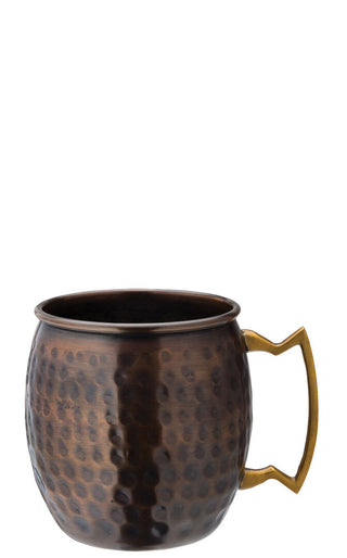 Hammered Stainless Steel Cocktail Mug 54cl, Aged Copper Finish, Pack of 6, Professional Bar Drinkware
