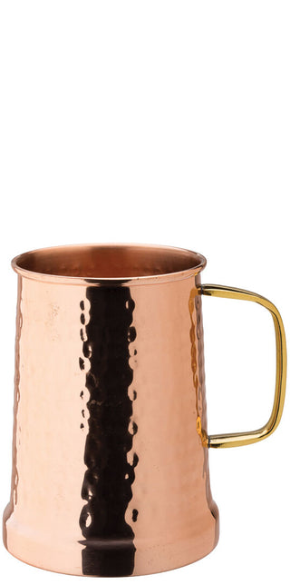 Hammered Stainless Steel Tankard 60cl, Copper Finish, Pack of 6, Professional Bar & Pub Drinkware
