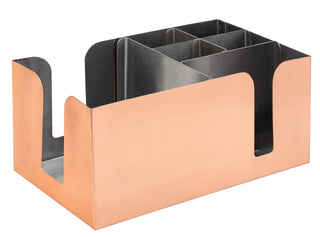 Stainless Steel Bar Caddy 25 x 11cm, Copper Finish, Single Unit, Professional Countertop Organisation