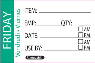 Pack Of 500 FRIDAY Day Label 50 x 75mm