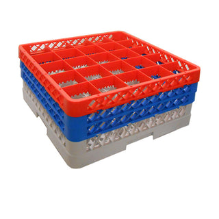 Glass Washer Rack – 16, 25, 36 & 49 Compartment Options with 1–4 Extenders, Hygienic Stackable Glassware Rack for Washing, Storage & Transport