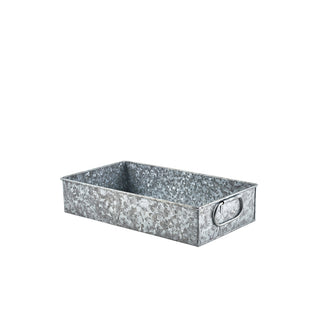 Galvanised Steel GN 1/3 Display Tray with Handles for Buffet & Food Presentation – 32.5×17.5×6.5cm