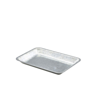 Galvanised Steel Serving Tray 20×14×2cm for Side Dishes, Snacks & Bill Presentation – Catering Tray (Pack of 24)
