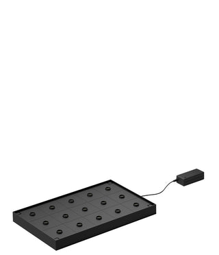 Micro Multiple Contact Charging Shelf, Black Plastic, 15 Lamp Capacity, Pack of 3 Charging Trays