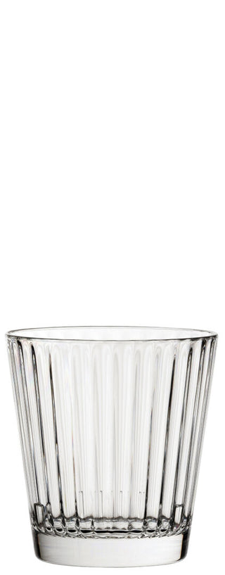 Lucent Lined Polycarbonate Stacking Tumbler 340ml (12oz) Clear Ribbed Design, Unbreakable Drinkware, Pack of 6