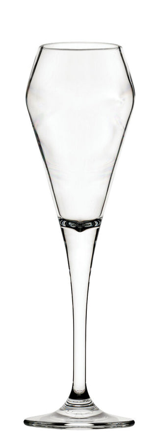 Lucent Peak Polycarbonate Champagne Flute 7oz (200ml) Clear, Unbreakable Reusable Glassware for Bars Events, Pack of 6