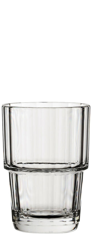 Lucent Nepal Polycarbonate Tumbler Clear Stackable Faceted Design 9oz/ 11oz/ 14oz Glasses for Bars Events - Pack of 6