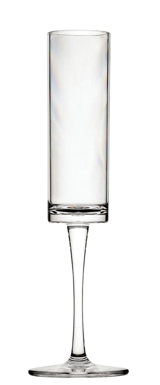 Lucent Level Champagne Glass Clear Polycarbonate 6oz/ 165ml, Slim Sparkling Wine Serve for Celebrations, Pack of 6