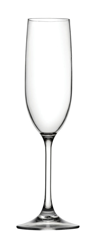 Sommelier Champagne Flute 8oz/ 230ml, Clear Polycarbonate Professional Stemware for Sparkling Wine Service, Pack of 12