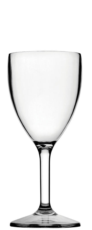 Diamond Wine Glass 9oz/ 270ml, Clear Polycarbonate Faceted Stem Design for Elegant Table Presentation, Pack of 12