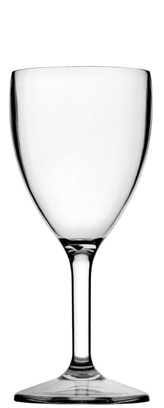 Diamond Wine Glass 12oz/ 340ml, Clear Polycarbonate Larger Bowl Faceted Stemware for Table Service, Pack of 12