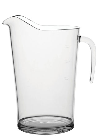 Clear SAN Plastic Jug 4 Pint Pitcher, Stain & Break Resistant Bar Serveware - Pack of 6