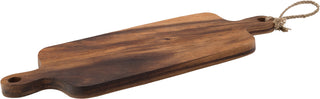 Discovery Double Handled Board 24.5" (62cm) - Authentic Acacia Wood Serving Board with Rope - Set of 6