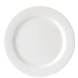 Melamine White Wide Rimmed Plate 9" (23cm) - Chip-Resistant & Dishwasher Safe - Set of 6