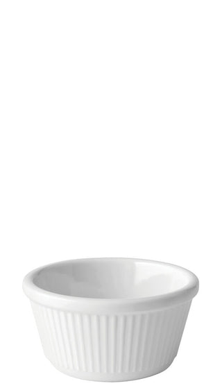 Fluted White Melamine Ramekin 1oz, 2oz, 3oz & 4oz - Dishwasher Safe, Durable, Ideal for Sauces & Desserts - Pack of 12