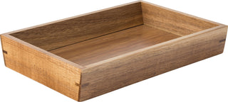 Acacia Serving Box 9.5" x 6.5" (24 x 16cm) - Wooden Box for Serving Bread & Presentation - Set of 6
