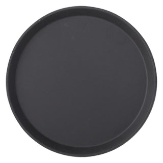 Black Plastic Non Slip Tray Round 28cm, 35.5cm, 40.5cm - Rubberised Non-Slip Surface, Pack of 12