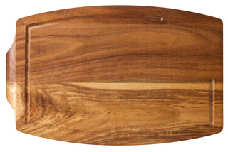 Acacia Wood Steak Platter 13.5 x 8.75" (34 x 22cm) - Juicy Steak Board with Juice Groove - Pack of 6
