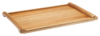 Acacia Rolled Edged Tray 13 x 8.5" (34 x 22cm) - Premium Acacia Wood Tray - Pack of 6