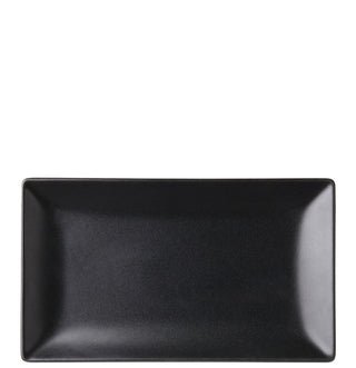 Noir Rectangular Plates, Stoneware, Black, 10 x 5.75", Set of 12, Ideal for Appetizers, Desserts & Table Service