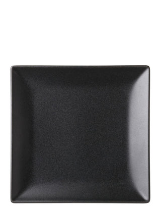 Square Plate Noir, Stoneware, Black, 18cm & 25.5cm, Set of 12, For Serving, Dining & Food Presentation