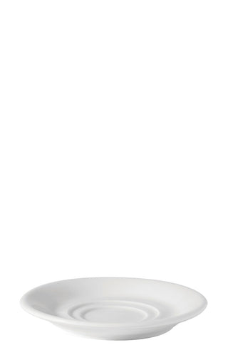Titan Double Well Saucer, Porcelain, White, 15cm (5.5"), Set of 36, Ideal for Tea & Coffee Cups, Table Service