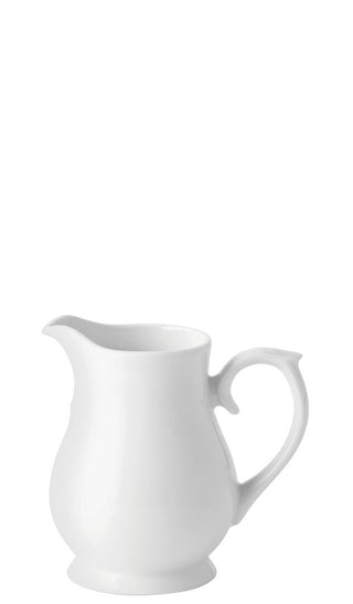 Titan White Porcelain Chatsworth Jugs, 140ml, Set of 6 – Milk, Cream & Sauce Serving for Hotels, Cafés & Restaurants