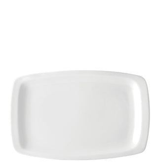 Titan Rectangular White Porcelain Plates, Set of 12, Serving & Presentation Plate - 14x9"/ 12x8"