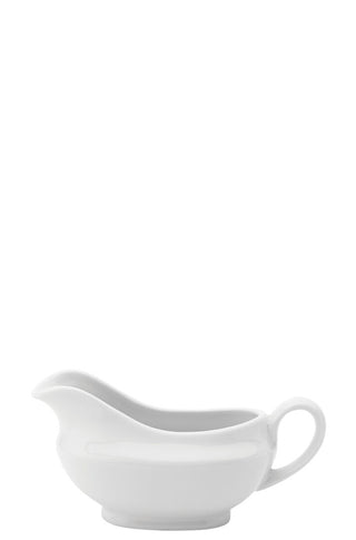 Titan Traditional Sauce Boat, White Porcelain, 110ml (4oz), Set of 6, Ideal for Gravy & Sauces