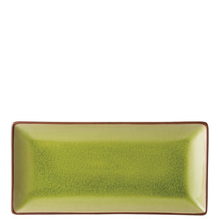 Rectangular Plate, Box of 6, Soho Verdi Crackle Glaze, Ceramic Stoneware, Food Presentation Serving Plates 30x14cm